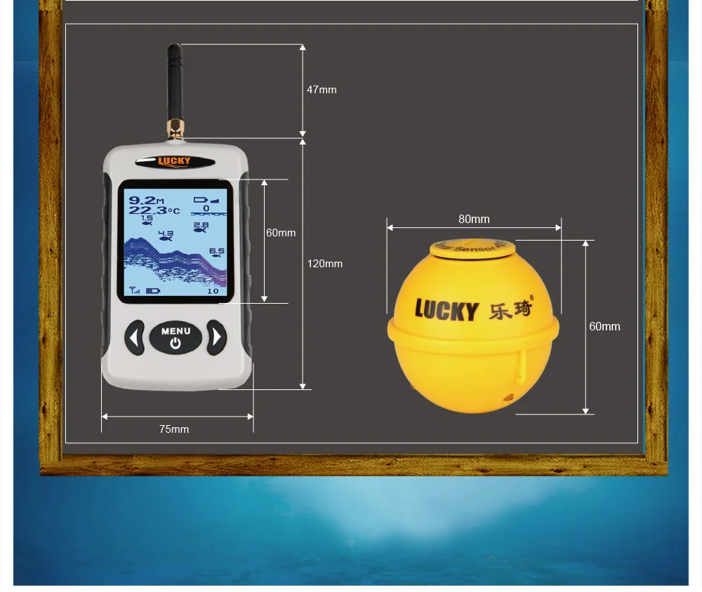 Lucky FFW718 и FFW718LA беспроводной портативный рыболокатор 45 м/135FT эхолот сигнализация океан Река Озеро