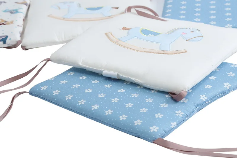 Скандинавские маленькие деревянные лошади дизайн кровать для новорожденных утолщенные бамперы кроватки вокруг подушки защита для кроватки подушки 6 шт. для новорожденных