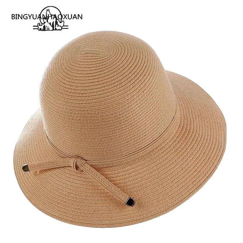 بنج يوان هاو شوان الصيف قبعة الشمس المرأة القبعات لطي بنما قبعة 2019 جديد وصول الأزياء القش شاطئ كاب