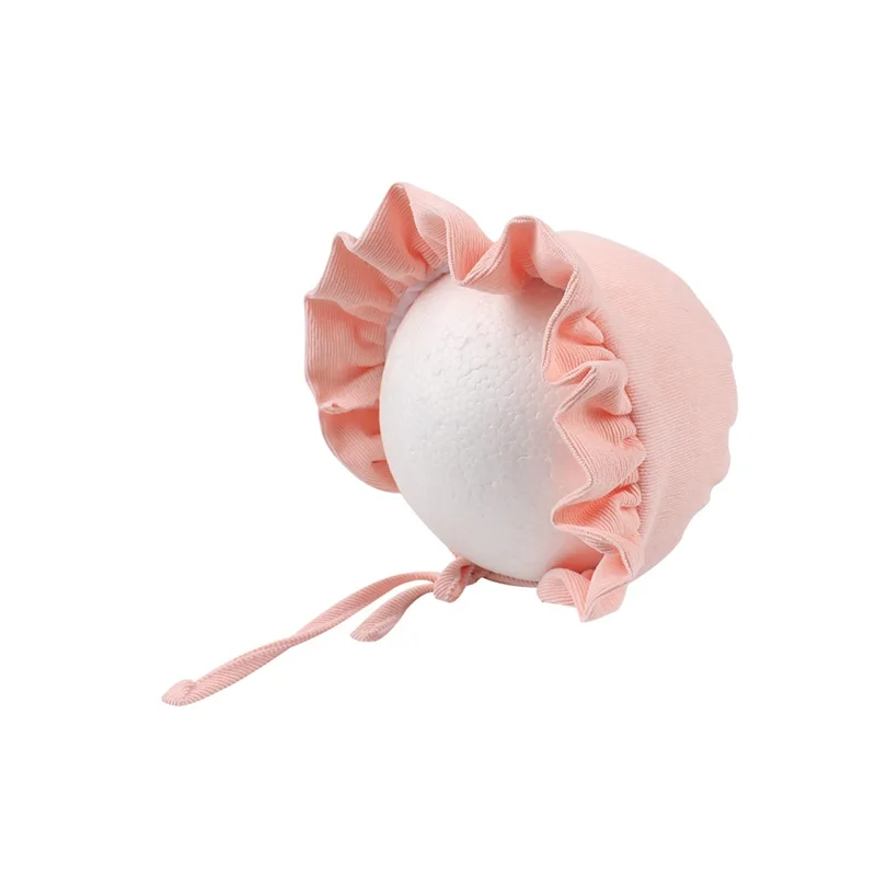 Corduroy Baby Beanie Hat Cute Princess Girls Cap Spring Autumn Lace Up Infant Beanie Sun Cap 3-12 Months Baby Girls Clothing (13)