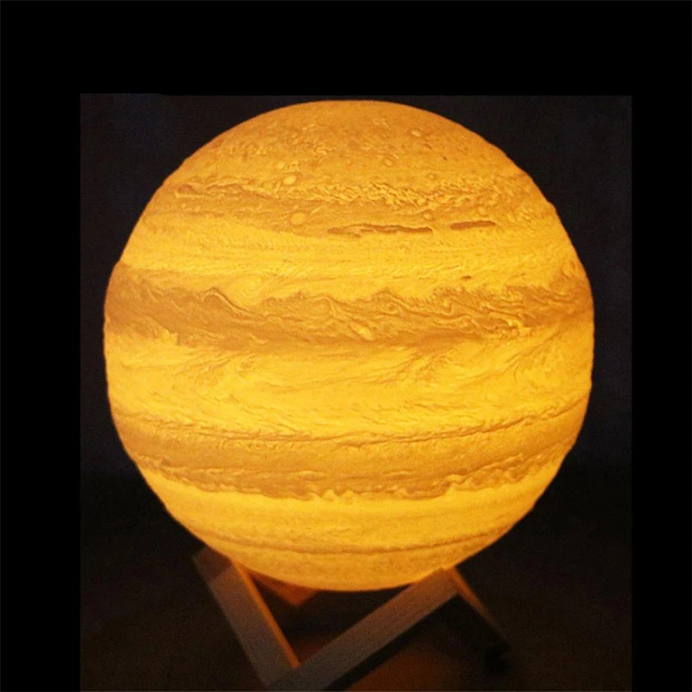 Jupiter Night Ligth 3D  Print  LED  Moon Lamp  Home Bedroom 