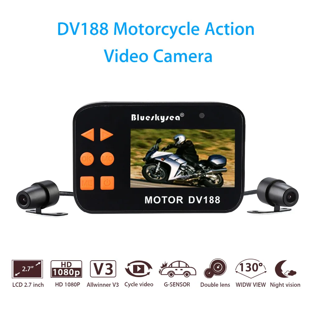 

Blueskysea DV188 Action Sports Camera Bike Motorcycle DVR 1080P Waterproof Dual Lens