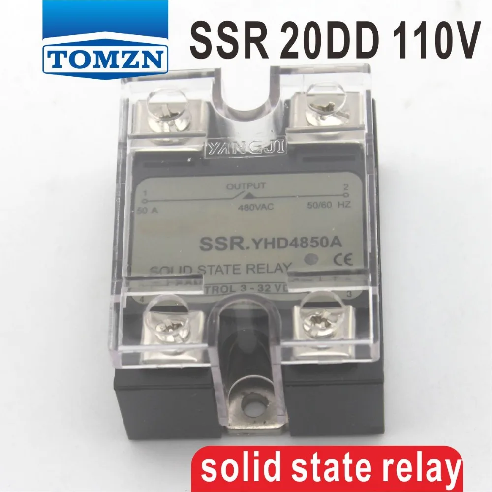 

20DD SSR Control voltage 3~32VDC output 5~110VDC DC single phase DC solid state relay