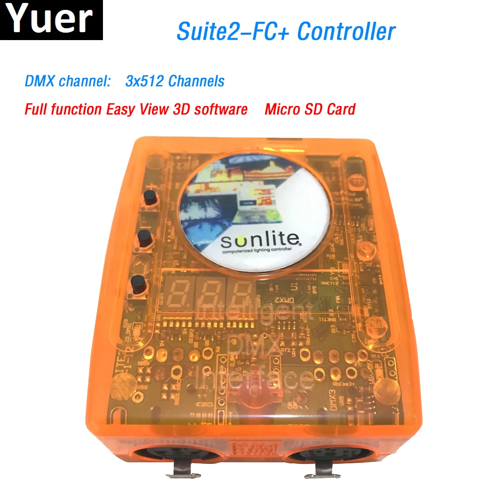 

Stage controlling software Sunlite Suite2 FC+ 3x512DMX channels DMX-USD Controller for DJ KTV Party LED Lights Stage Lighting