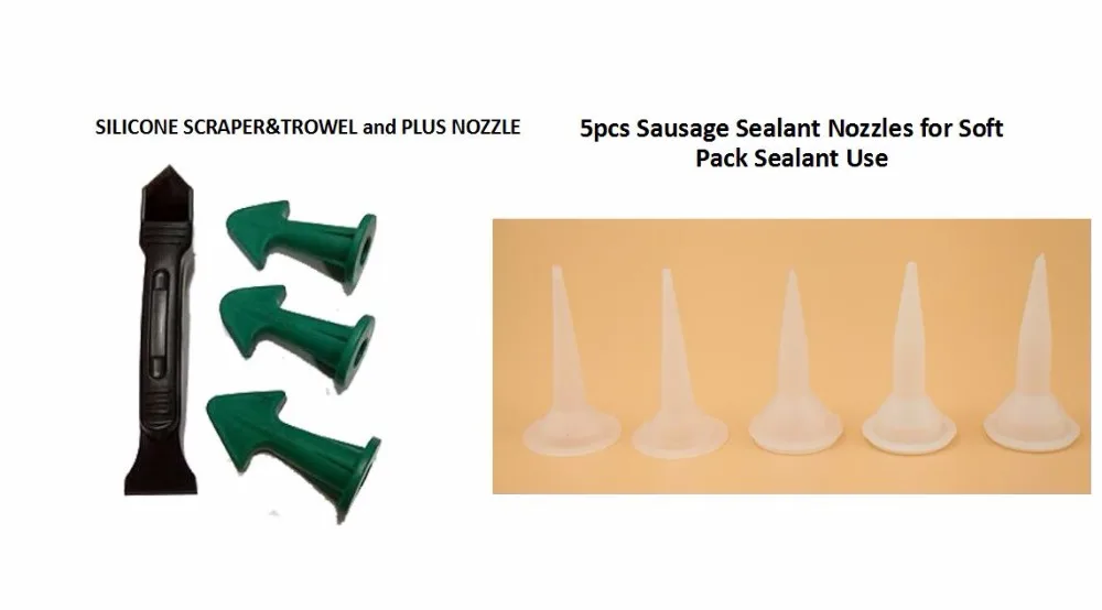 BC-P053-silicone trowel with sealant nozzle for soft pack sealant use