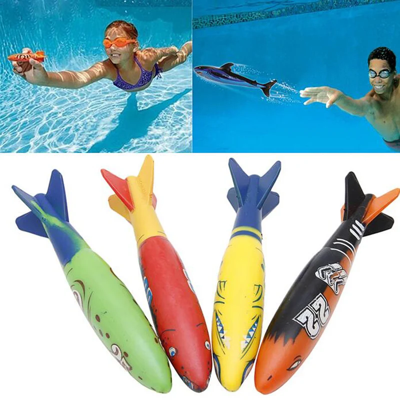 4 шт. летний бассейн игрушки Toypedo ракеты бросать Play игрушки воды дети подводный родитель-ребенок взаимодействия игры