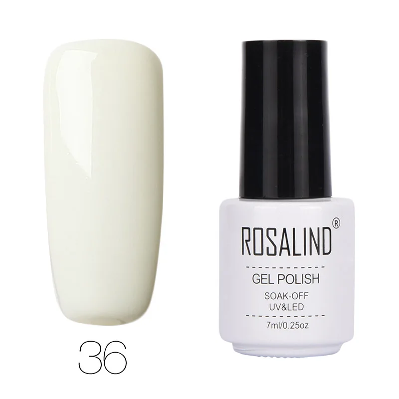 ROSALIND 7ML Gel Varnish Hybrid Nails Art Vernis Semi Перманентный гель для ногтей для ногтей для маникюра Замачивание верхнего базового белого геля - Цвет: 36