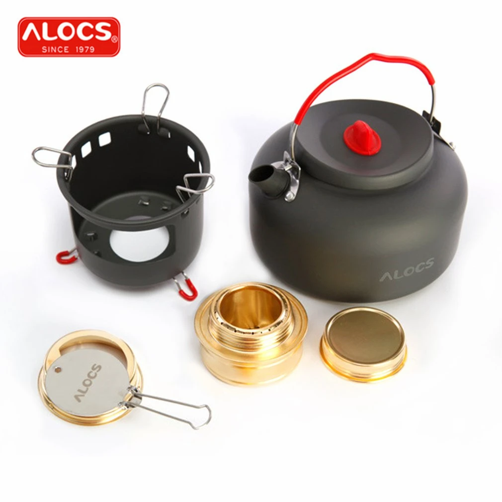 Al aire libre pote utensilios conjunto estufa de Camping Gas estufa plegable al aire libre senderismo Backpacking cocina Picnic Cook Set 1.4L caliente