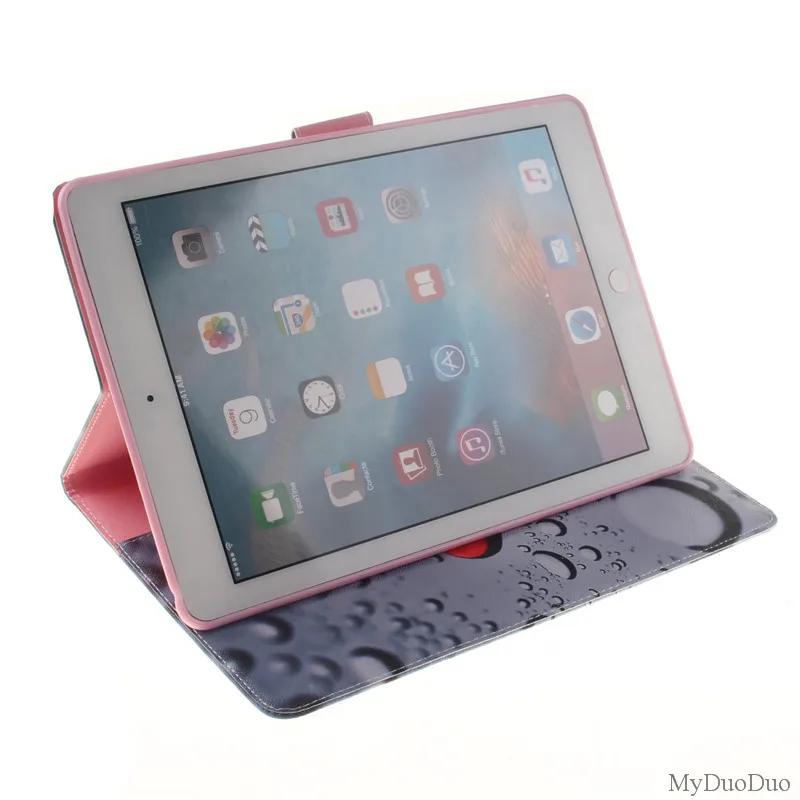 Fashion Two Sides Flower PU Leather Case For Apple iPad Pro 9.7 Case Wallet Flip Stand Tablet Cover Case With Card Money Holder (75)