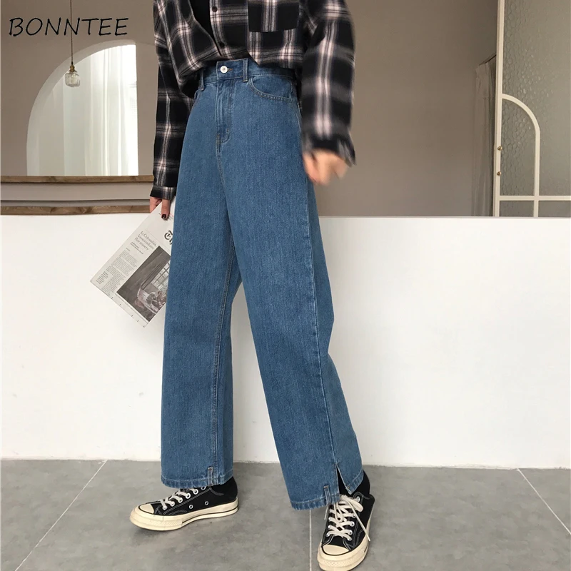 

Jeans Women Spring Wide Leg Trousers Female Clothing Loose Daily Womens Trendy High Waist Leisure Retro All-match Denim Students