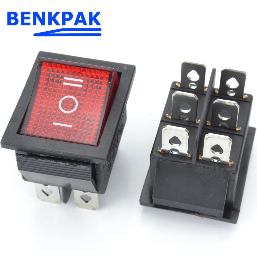 

Rocker Switch Power Switch 3 Position 6 Pins With Light 220V
