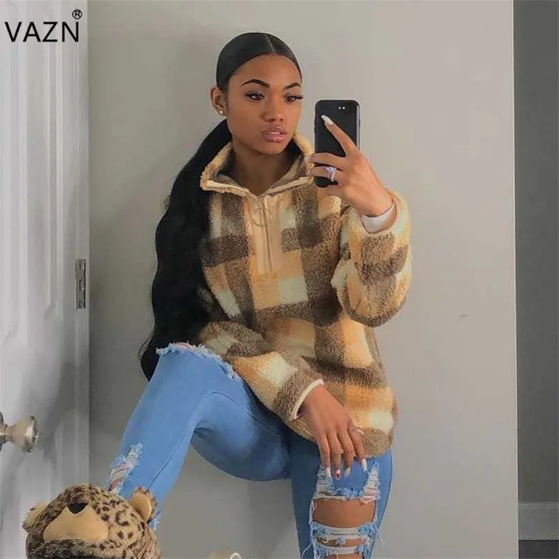 

VAZN Spring New Age reduction 2019 Casual Design Women Outwears Plaid Full Sleeve Lady Overalls Slim Mini Outwears MD135