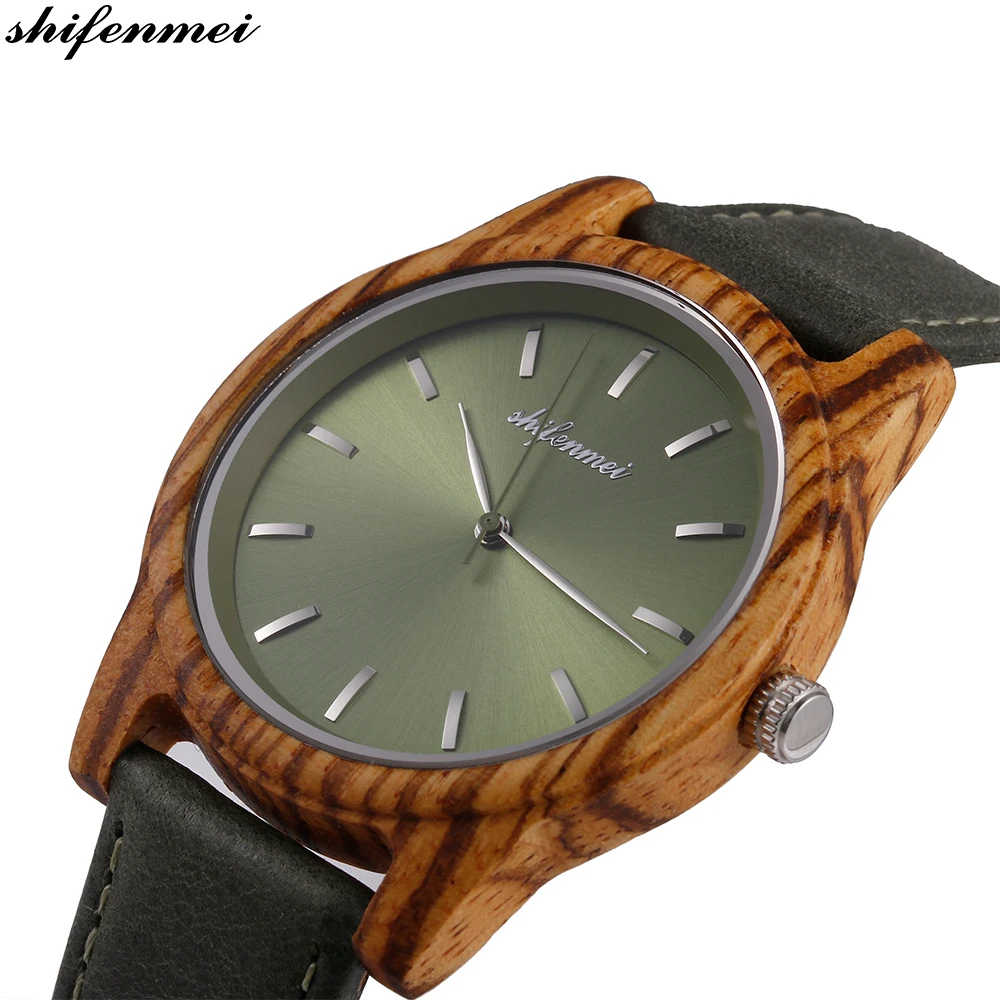 high quality wooden case quartz watch for men unisex fashion wristwatches women ladies casual watches drop shipping genuine leather strap Luminous hands (29)