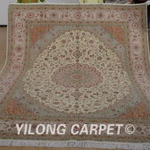 Yilong 8'x10' ковры ручной работы из искусственного шелка розовые изысканные шерстяные восточные шелковые ковры(1342