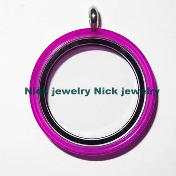 

Wholesale 20pcs acrylic black screw fit memory glass floating locket NCEP008
