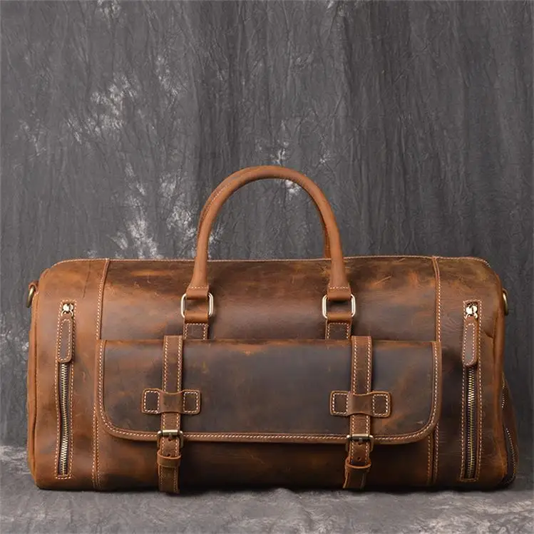 MAHEU, легкие кожаные сумки для путешествий, сумки для ноутбука на молнии, сумки для путешествий, сумки для ноутбука, сумки для путешествий, длина 50 см, коричневая мужская обувь, сумка с карманами - Цвет: Brown