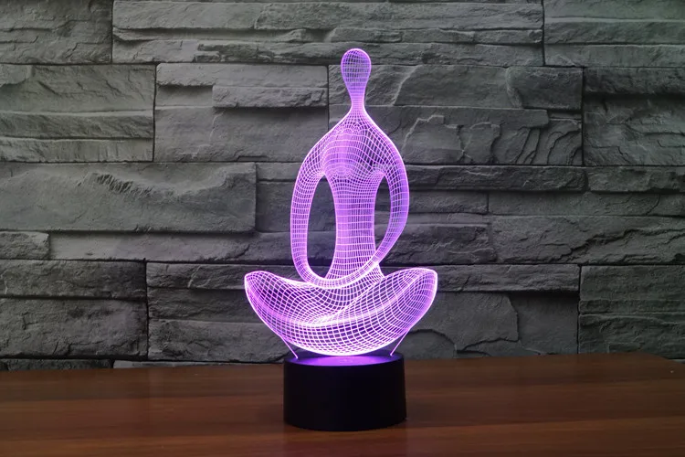 7 цветов Изменение Night Light 3D светодиодный ночник Медитации из акриловые спальня лампы Гостиная огни украшения атмосфера