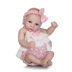 10 дюймов всего тела силикона винил возрождается кукла ручной работы очаровательны Lifelike малыша новорожденных кукла для маленьких девочек