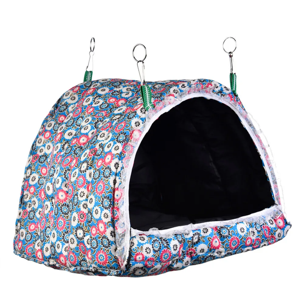 New Hamster Cage Hook Printing Convertible Cotton House Small Animals Nest With Mat font b Pet
