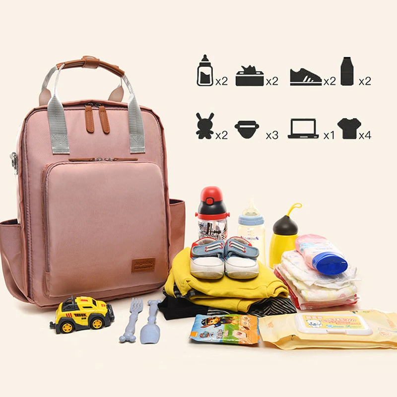 

Mother Multi-function Diaper Bag waterproof Backpack Travel Nappy Baby Bag with Stroller Straps for Baby Care wet changing bags