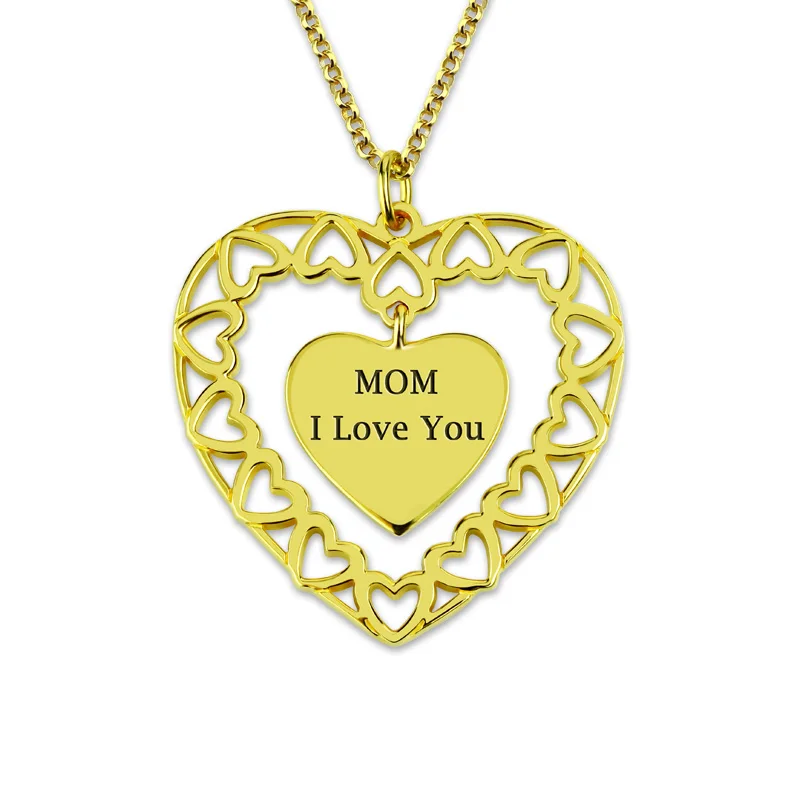 Livingintheworldofmusic Trexie Jual Hadiah Untuk Wanita Warna Emas Kalung Kostum Huruf Nama Liontin Hati Cinta Rantai Keluarga Perhiasan Ibu Collares Online Murah