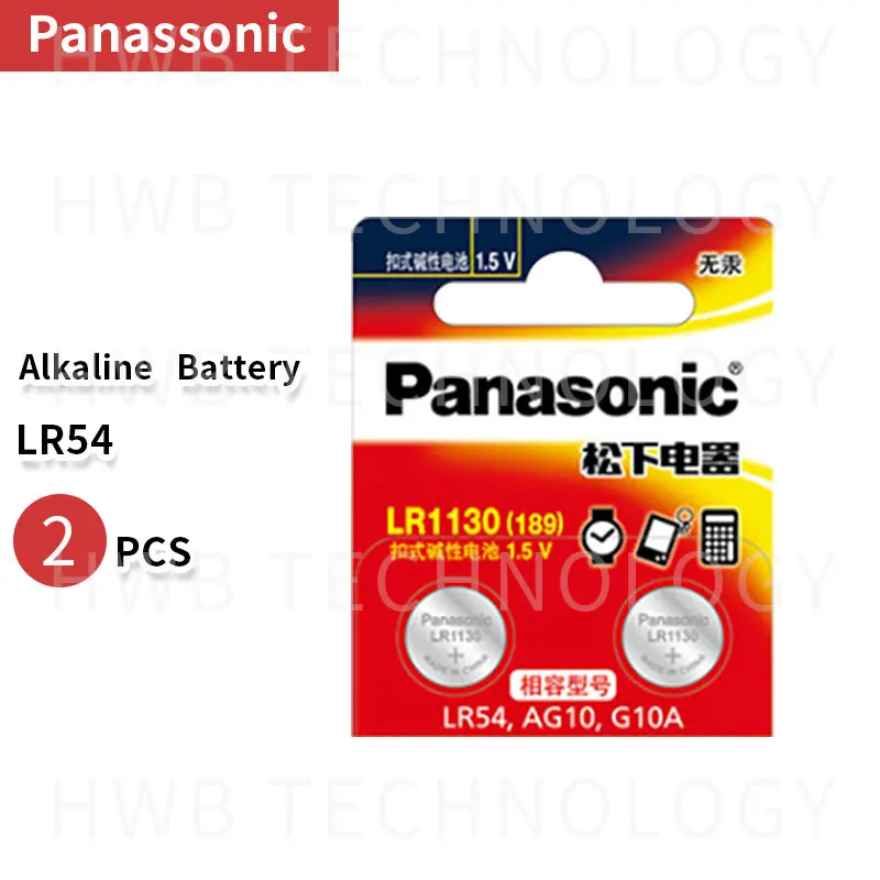 

2pcs 100% Genuine wholesale PANASONIC LR54 189 AG10 L1131 SR1130 G10 V10GA 389 Alkaline Button Cell Coin Battery Free Shipping