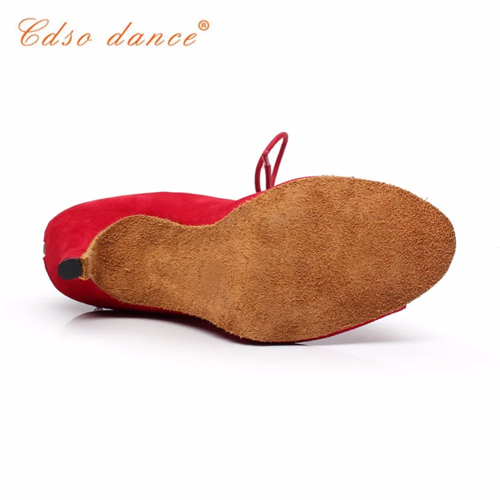 Cdso dance brand shoes 10312 Red /blue suede salsa shoe,Women's Satin Latin /Ballroom Dance Shoes