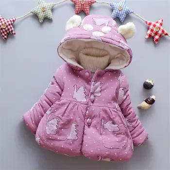 

BiciCola winter new children outerwear girls leisure style down jacket baby girls cartoon pattern thicken cotton clothing coat