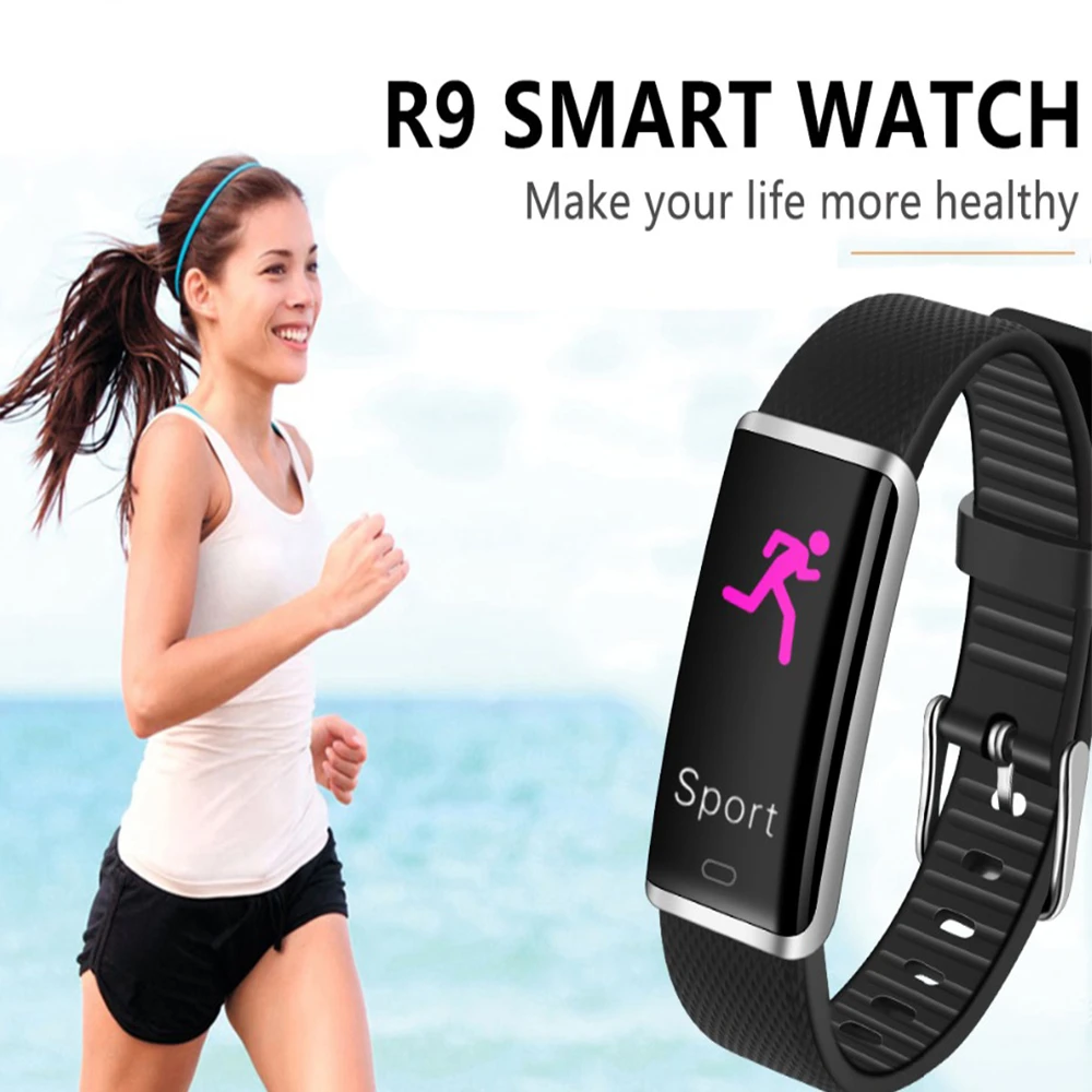 

R9 Heart Rate Monitor IP67 Waterproof Fitness Tracker Smart Band Remote Control Blood Pressure Smart Bracelet for woman 25