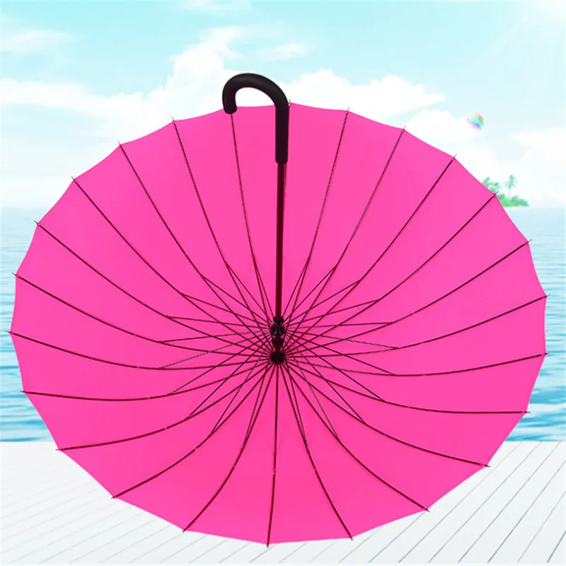 

24K large windproof sun umbrella 3 person large umbrella rain women