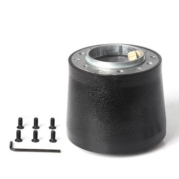 

1pc Hub Hub Adapter Head Black Part Connector Interior Aluminum Black For Russian LADA Fit Steering Wheel Universal Spacer kit