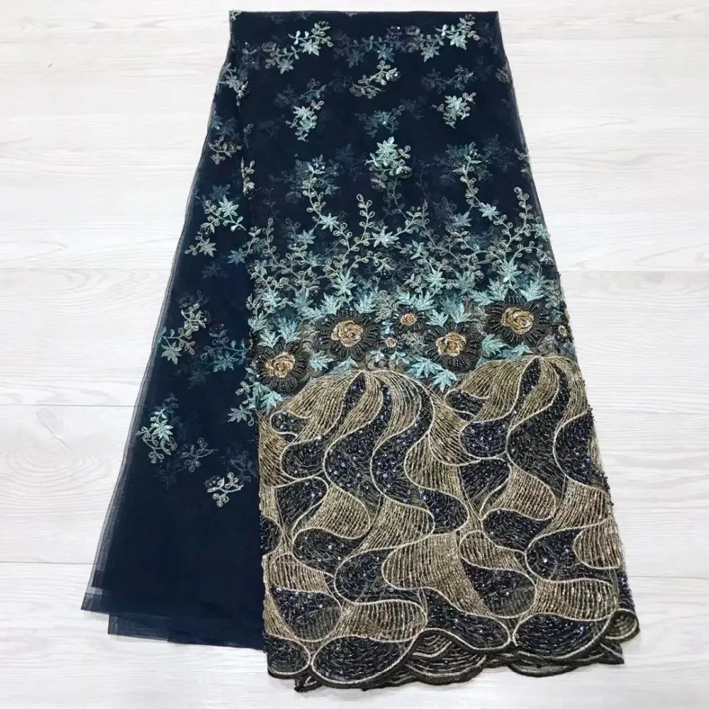 

New lace French hand-made beaded lace fabric African hight quality embroidery lace mesh lace for the best lace dress NX519s