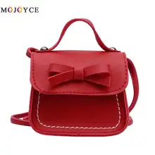 Детская Милая однотонная Сумочка с бантом для девочек, детская сумка через плечо, кожаные Наплечные мини сумки через плечо