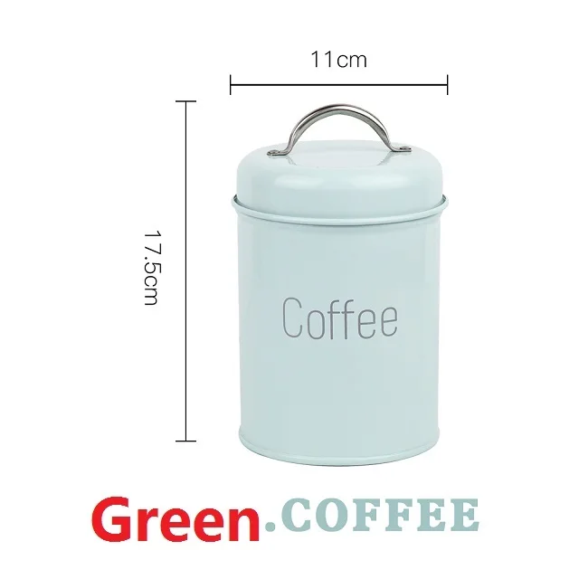 1-3 шт./компл. чайный кофе Suga бак для хранения крышка железная кухонная утварь многофункциональная Круглая Коробка Чехол для домашнего качества красивый - Цвет: GreenCoffee
