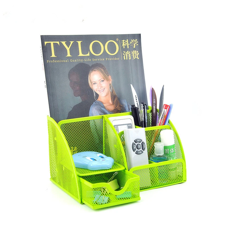 

Multi-function Iron Sub-grid Office Desktop Cosmetic Jewelry Pen Storage Box Case Sundries Container Makeup Organizer Hot Sale