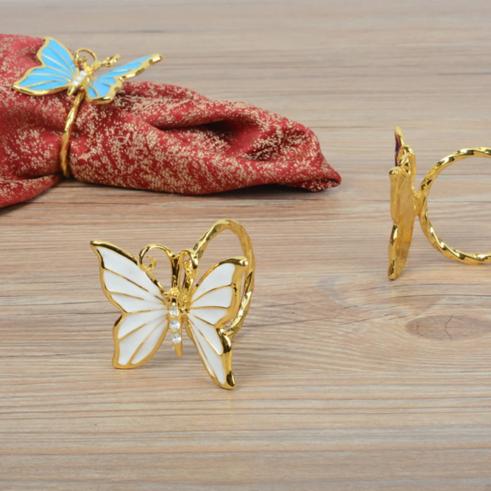 

SHSEJA Butterfly napkin ring quality European napkin buckle Western napkin ring hotel banquet napkin ring desktop decorations