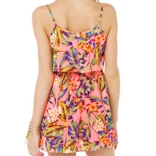 Europe and the United States 2017 summer new fashion sweet tropical rainforest flower print Summer dress c116