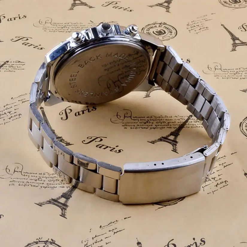 Новая мода Для мужчин часы Нержавеющая сталь техники Спорт кварцевые наручные часы Для мужчин s Бизнес Horloges Mannen Relogio masculino 40