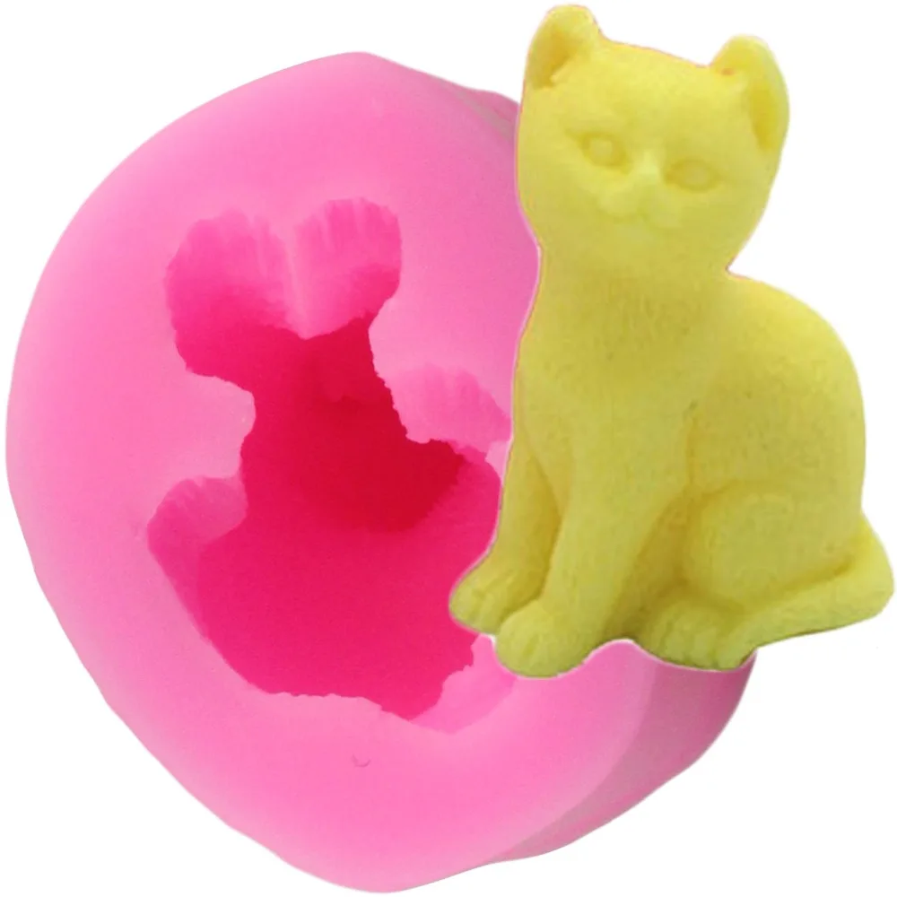 

3D Kittens Silicone Fondant Cake Molds Lovely Cat Chocolate Sugarcraft Mould For Cupcake Decorating Animal Baking Tools Kitchen