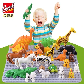 

10pcs Big Animal Large Size Figures compatible animal enlighten Figure City Zoo Model Building Blocks Bricks Kids Toys DIY Gifts