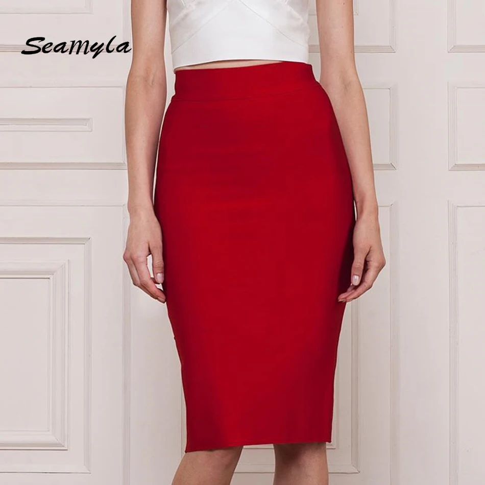 Женская облегающая юбка карандаш с завышенной талией до колена|pencil skirt women|bandage