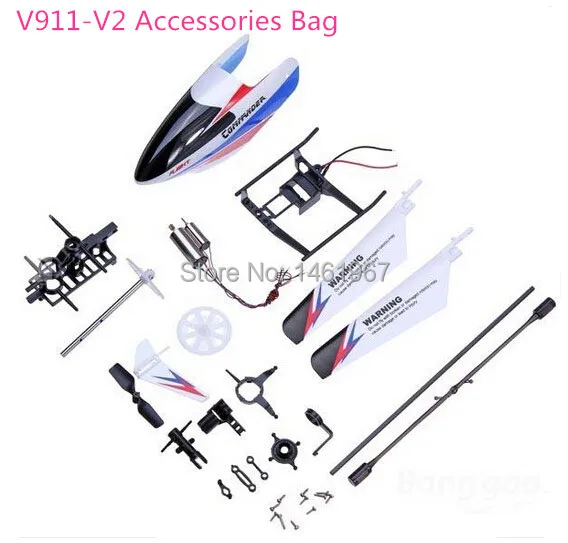 

WLtoys V911 Pro V911-V2 RC Helicopter spare parts Accessories Bag With Motor/Screws for beginner