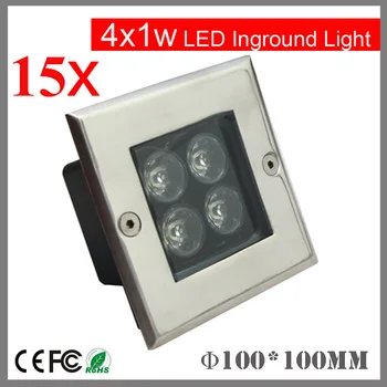 

15pcs/lot 4w square led underground light pure/warm White/Green/Blue/Red 85-265v outdoor buried light lighting led inground lamp
