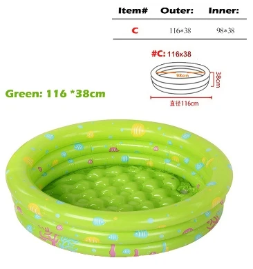 3 кольца 116x38 см мирового океана надувной бассейн играть ребенок бассейн, круглая форма детский бассейн(синий/зеленый/розовый - Цвет: Green 116x38cm