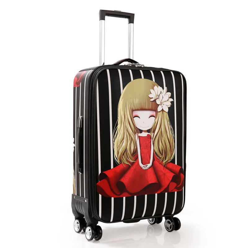 

PU Trolley Wheeled Suitcase Business Large Travel Bag 20"24" Luggage Bag Men's / Women's Canvas Luggage Rolling Luggage suitcase