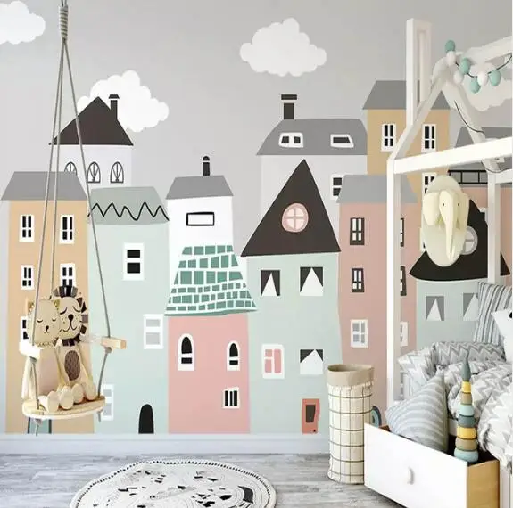 

Custom Mural Wallpaper For Kids Room Hand Painted Small House Children Room Bedroom Decorative Wallpaper Murals Papel De Parede