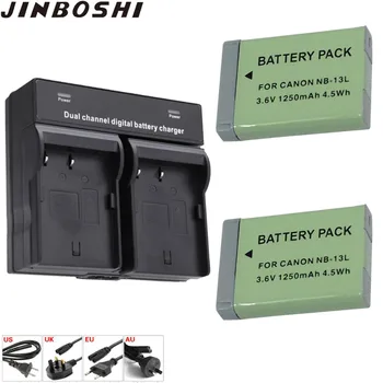

2pcs NB-13L NB 13L batteries + LED Dual Charger for Canon PowerShot G5 X G5X G7 X G7X G7 X Mark II G9 X G9X SX720 HS camera