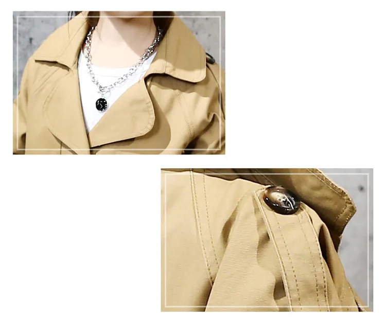 teeange little girls trench coats single breasted long jackets for girls clothing tops kids windbreaker spring autumn outerwear 6 8 10 12 Years clothing  (4)