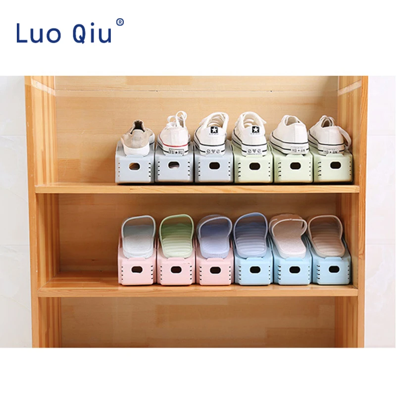 جميع في واحد رف الأحذية الإبداعية مزدوجة-طبقة سميكة الفضاء لإنقاذ الأحذية البلاستيكية تخزين الرف خزانة خذاء