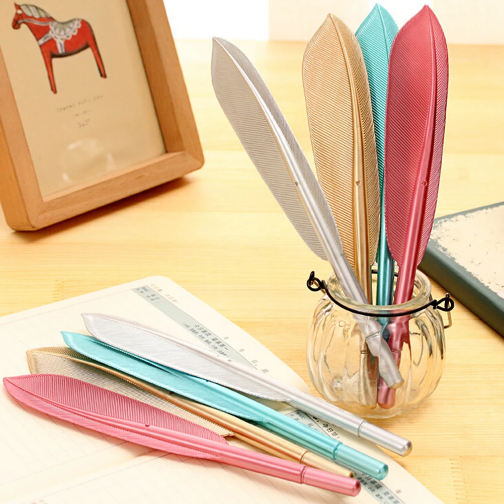 Novelty Writing Feather Gel Pen Office School Stationery Students 0.38mm Supply